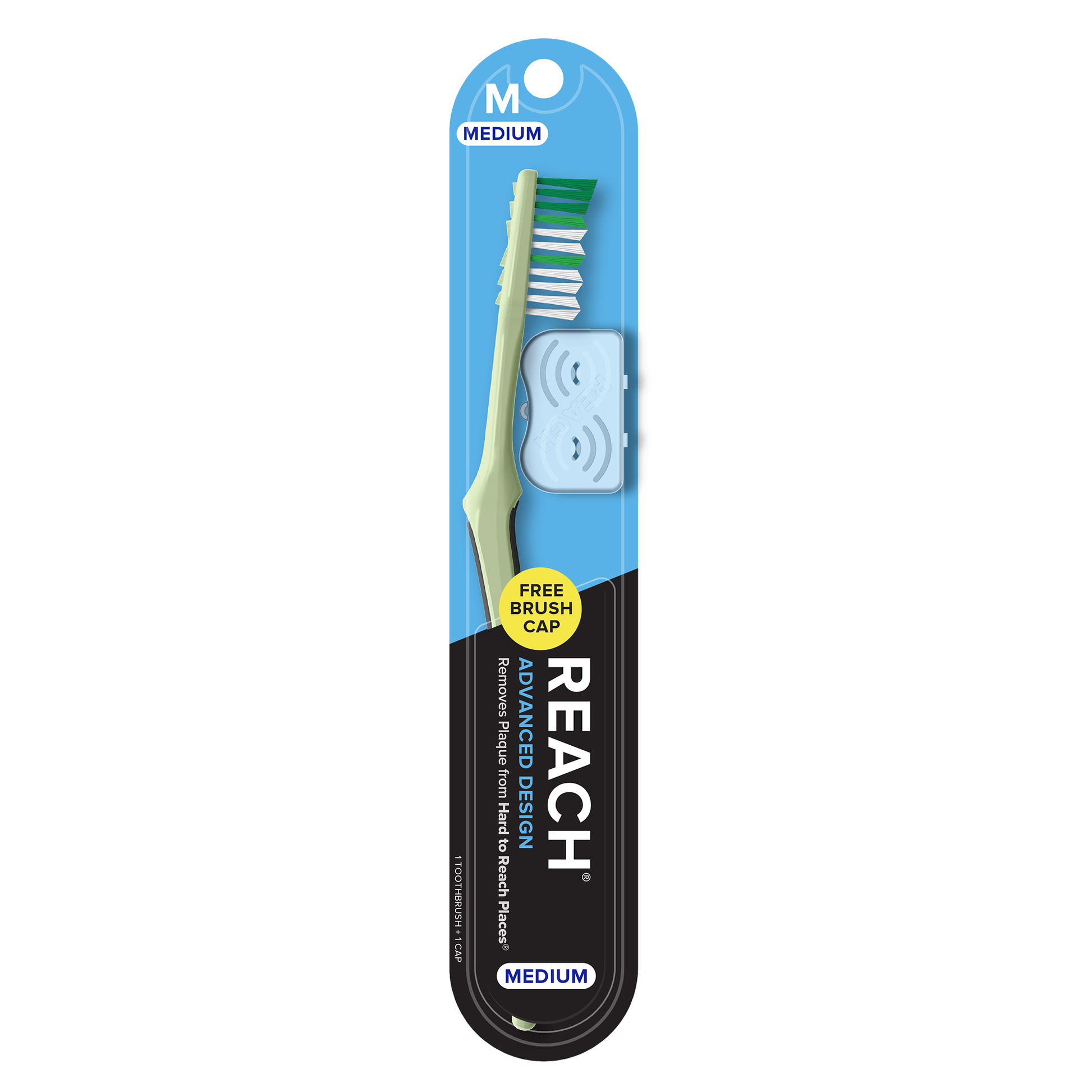 Advanced Design Medium Toothbrush, 1 Count with Cap