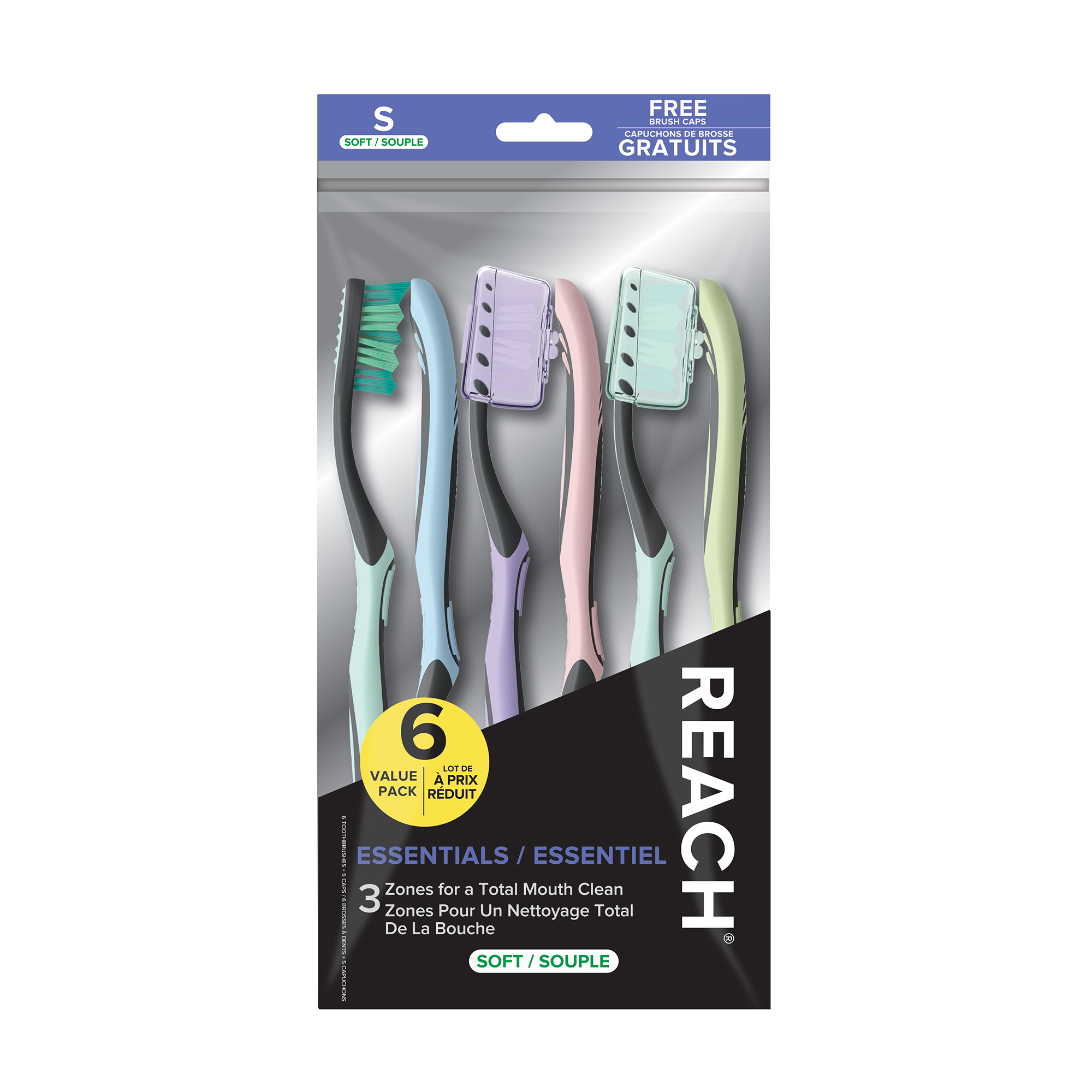 Essentials Soft Toothbrush with Covers – REACH