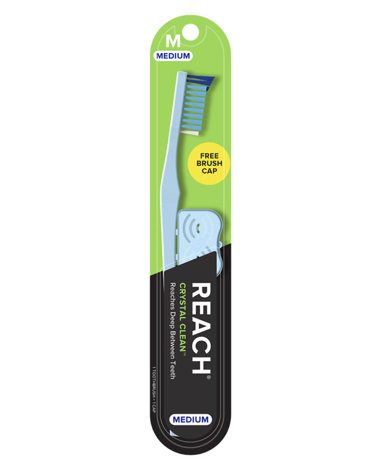 REACH Crystal Clean Toothbrush with Medium Bristles, 1 Count