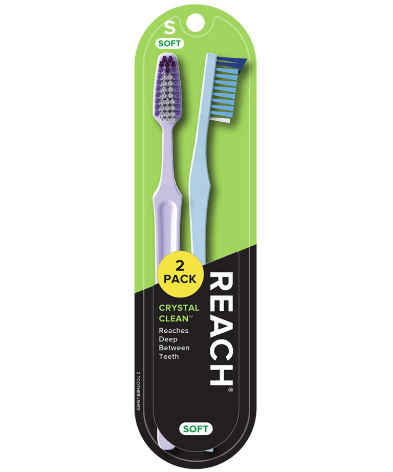 REACH Crystal Clean Toothbrush with Soft Bristles, 2 Count