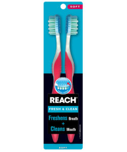 REACH Fresh & Clean Toothbrush with Soft Bristles, 2 Count