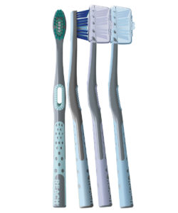 REACH Ultraclean Toothbrush with Medium Bristles and Toothbrush Caps, 4 Count